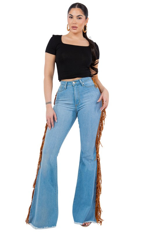 Skyline Sway Fringe Bell Bottoms